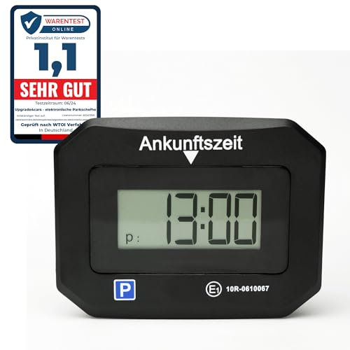 Upgrade4cars Elektronische Parkscheibe mit Deutscher Zulassung vom KBA | Parkuhr elektrisch mit Batterie | Automatisch & Digital | Autozubehör Geschenke für Frauen und Männer