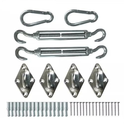 Boracy Kit Fissaggio Vela Ombreggiante, Materiale in Acciaio Inossidabile M6 per Tenda, per Giardino Triangolare e Quadrata Vele Ombreggianti