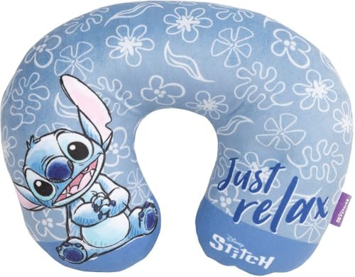 Cuscino per collo da Viaggio Cervicale in tessuto con grafiche di Stitch, Bambini a partire dai 12 mesi, misure 32x26x9 cm