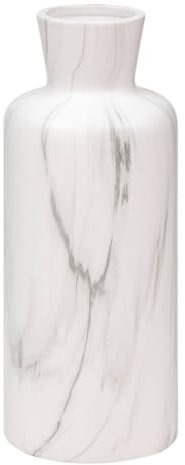 Atmosphera - Jarrón Sao de cerámica Blanca y Negra Efecto mármol h30cm