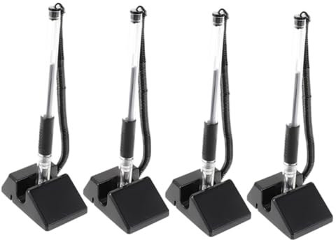 PLAFOPE 4stücke Teiliges Anti-diebstahl Tresenstifte Mit Halter Desktop Gel-tintenstifte Schwarz Glattes Schreiben Für Büro Rezeption Bank Und Geschäftslokale
