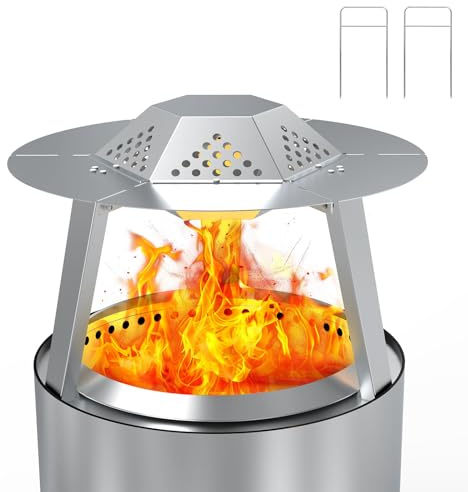 Outspark Wärmeabweiser für Solo Stove Ranger, 38,1 cm, Feuerstelle, Edelstahl, Wärmeverteiler, Zubehör mit Tragegriff und 3 Stützbeinen für 38,1 cm andere Feuerstelle im Innen- und Außenbereich