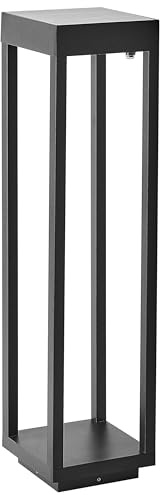 Beliani Lámpara de bolardo de jardín LED moderno farola para sendero con control remoto 60 cm aluminio negro Selway