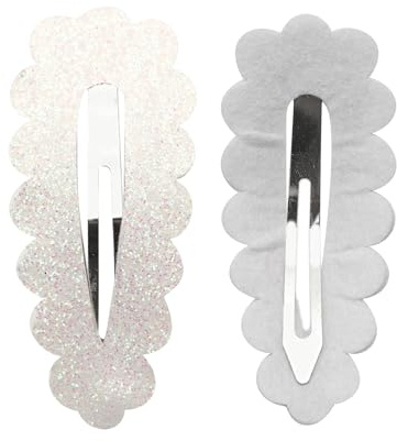 10 Stück Glitzer Haarspangen 24x55mm Haar Schnappclips Blütenblatttyp Haarnadel Haarstyling Zubehör Rutschfest Haarclips Haarklammern Kopfschmuck Haarschmuck für Damen Frauen,Weiß