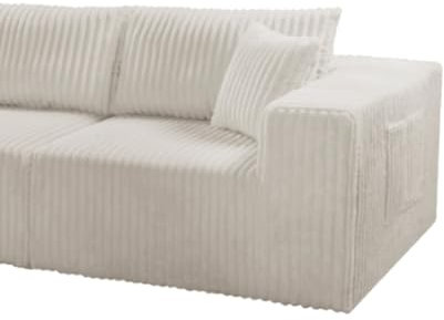BEDOIN Modulära ektionssoffor, moln sektionssoffa med djupt säte, modern modulär L-formad soffa med schäslong, för Apartmen studio kontor sovrum vit-105 x 60 x 105 cm