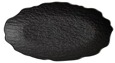GUERNSEY ​Küchen-Speiseteller-Set, kreativer Fischteller, Geschirr, Teller, Haushalt, gedämpfter Fischteller, moderne Keramik, einfache Keramik-Flachteller-Set (schwarz, 26,7 cm)