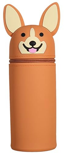 2-in-1 Silikon Federmäppchen,Federmäppchen aus Weichem Silikon,Federmäppchen Reißverschluss,Stand up Federmäppchen,Cartoon Federmäppchen,Stiftetasche Pencil Case,Große Kapazität Briefpapier Pouch