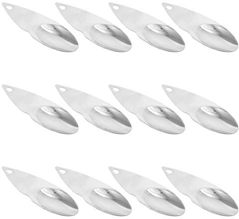 Mikikit Cucchiaio Per Kiwi 12 Pezzi in Acciaio Inossidabile Strumento Per Scavare e Pelare Kiwi Facile Da Usare e Portatile Per Frutta e Dessert