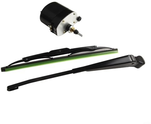 HEBEOT Motore tergicristallo con braccio e lama, tergicristallo anteriore o posteriore 12 V per trattore barca da pesca per ATV UTV 400 mm