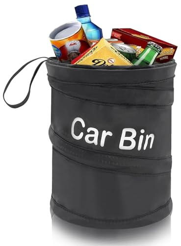 SANTUO Car Bin, Portable Collapsible Car Bins for Front and Back Seat, Water Resistant Pop Up Trash Bin Ideal for Interior Storage, Travelling, Road Trip