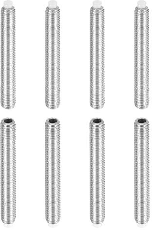 sourcing map Lot de 8 vis sans tête M4 x 30 mm avec pointe en nylon et acier inoxydable 304 pour réparation de meubles, machines et équipements industriels