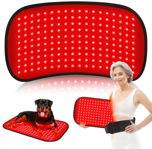 Red-Light-Therapy-for-Body,2026 Upgraded-4 Modes 5 Stage Power Medical-Grade TPU Mat for Body Pain Relief,25x13Dual Wavelength Infrared Red Light Blanket LEDs