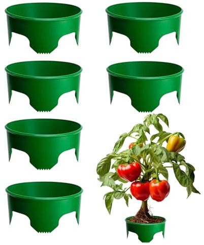 Anelli Per La Coltivazione Delle Piante - 6 Pezzi Collari Per Risparmio Acqua,Bordatura Per Piante Da Esterno | Per Patio, Area Esterna, Cortile, Serra, Frutteto, Arbusti E Aiuole