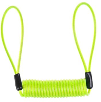 GANAZONO Câble Antivol Moto Acier Ressort avec Double Boucles Fil Rappel Visuel Jaune pour Blocage Disque Sécurisé Adapté Motos et Scooters