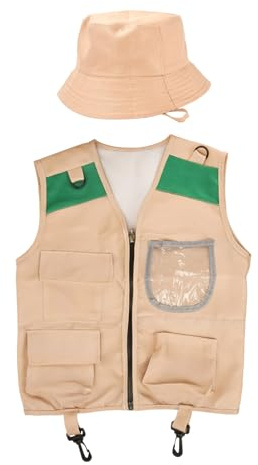 Gilet de pêche pour enfant - 40 x 48 cm - Gilet de pêche léger et respirant avec plusieurs poches et tissu en maille douce - Tenue de camping pour
