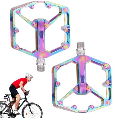 Pedales Planos para Bicicleta Aleación De Aluminio Rodamiento DU Accesorios | Pedal Ancho Para Bicicleta De Montaña Y Carretera Para Ciclismo Senderismo Paseo Viajes Entrenamiento