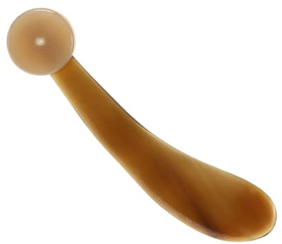 POPETPOP Rullo Massaggiatore Muscolare in Corno di Bue Portatile, Dispositivo per Massaggi Manuale Multiuso Piastra Raschiante, Adatto per Collo, Viso, Schiena, Spalle e Colore Casuale