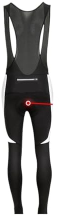 GOXQIT Salopette Ciclismo Pantaloni con Bretelle da Ciclismo in Pile Termico Invernale Calzamaglia Cerniera for Bike Lunghi Bici(White with Padded,3XL)
