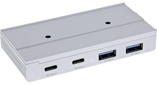 Inline Concentrador USB magnético de 4 Puertos, 2 Puertos USB-C, 2 Puertos USB-A, USB 3.2 Gen.2, hasta 10 GB/s, magnético o atornillable, Carcasa de Aluminio, 35395M