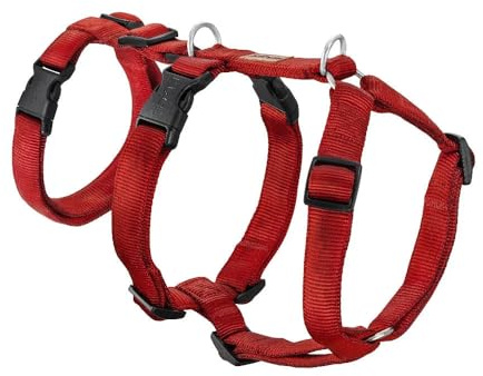KOCH Sicherheitsgeschirr gepolstert Premium, Made in Germany, Panikgeschirr für Hunde, ausbruchsichers Hundegeschirr, stufenlos verstellbar, rot/M - 25mm | 50-72cm