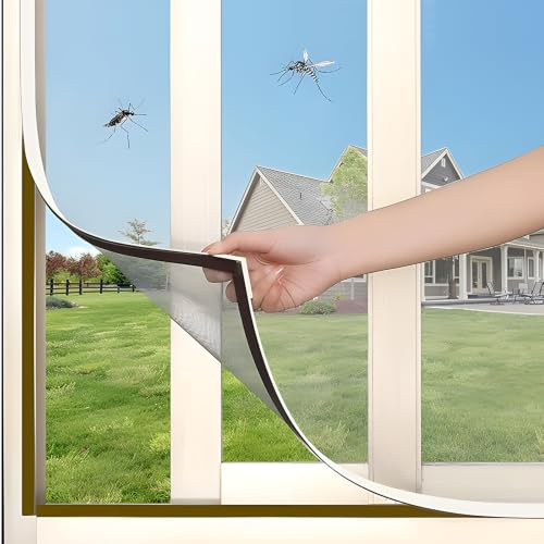 Fiotha Fliegengitter Fenster Magnet, Insektenschutz Fenster mit Rahmen, DIY Insektenschutz Magnetfenster, Einfache Montage ohne Bohren, Ideal für Schlafzimmer, Küche, Balkon (130 * 150cm)