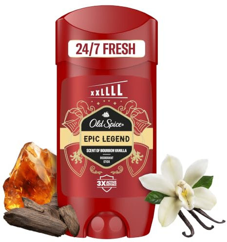 Old Spice Epic Legend Deodorante Stick Uomo 85 ml – Freschezza a Lunga Durata 24/7, Profumo Davvero da Uomo, Protezione contro i Cattivi Odori, 0% Sali di Alluminio, Invisibile su Bianco e Nero*
