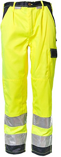 Planam 2017050 Warnschutz Bundhose, Gelb/Marine, Größe 50