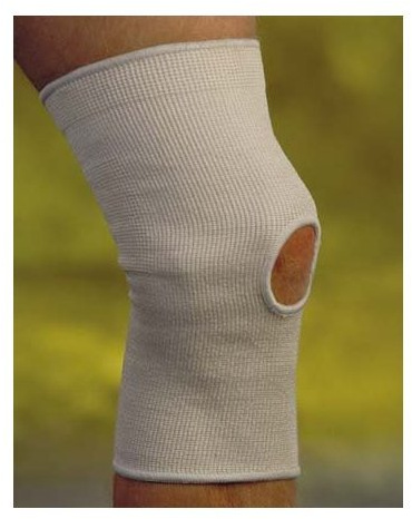 Knee Support - X-Large Soft beige knitted elastic with open patella. Slips on easily, provides compression.