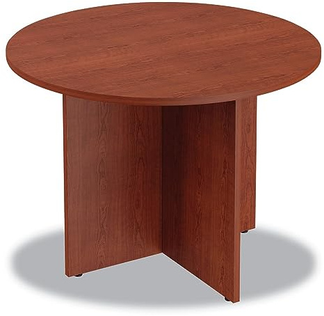 Alera ALEVA7142MC Valencia Round Conference Table with Legs, 29-1/2h x 42 dia., Medium Cherry