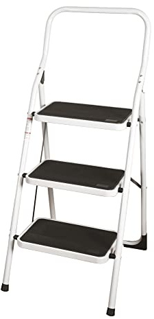 VERDELOOK Metall-Tritthocker 123x48x7 cm, 3 Stufen, Stufenleiter für den Hausgebrauch