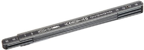 BMI 961100044S Aluminium Folding Rule with mm Graduation, Black, 1 m