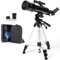 Astronomical Telescope, Pro 400/70 FMC Refractor Telescopes with Adjustable Tripod & & Finder Compass Portable Travel Telescope Perfect Portable Scope for Adult Children Teens