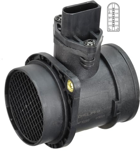 DELPHI AF10265-12B1 Luftmassenmesser/Luftmengenmesser LMM mit Gehäuse 5-Polig Kompatibel mit VW Golf 4 Schrägheck 1J1 06A906461C AF10265 06A906461X | Kompatibel mit: AUDI A3, TT, TT Roadster, SEAT ALHAMBRA, ALHAMBRA VAN, VW BORA I, BORA Variant, GOLF IV, GOLF IV Cabriolet