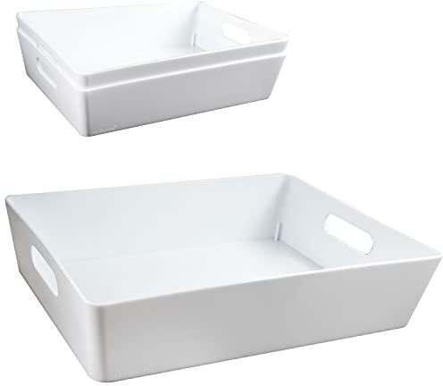 3x Organizerbox 25x17x6cm 2L WEIß Ordnungssystem Bad Schublade Schrank DIY