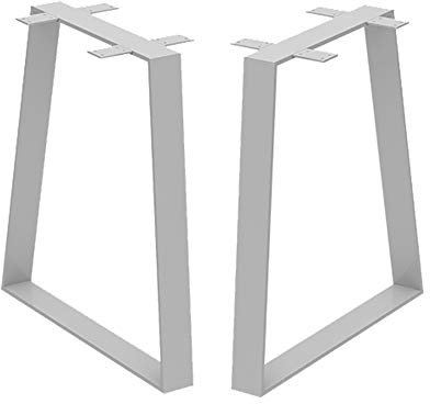MANG Tischkufen Metall Möbelfüße Trapez Tischbeine Industrial Tischgestell Für Küche Esstisch Schreibtisch Tischuntergestell Schwarz 2 Stück