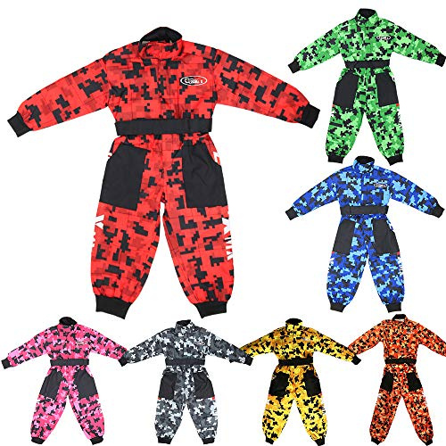 Zorax Interior suave/exterior duradero CUB Niños Motocross CAMO Traje Niños Moto Motocicleta Ropa de carrera Niño ATV Karting Traje General