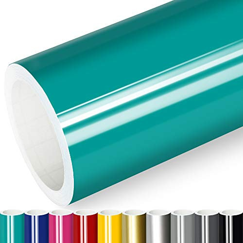 Actinium® Klebefolie 6€/m² Türkis Glanz | 5m x 0,63m selbstklebende Folie glänzend | Möbelfolie selbstklebend Küchenfolie Plotterfolie