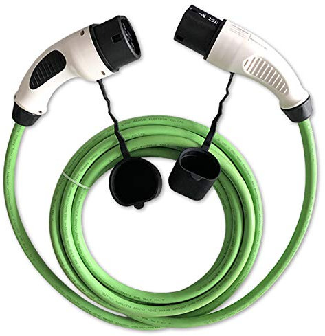 ZENCAR EVSE EV Ladekabel für Elektrofahrzeuge Elektroauto Typ 2 - Typ 2 16A 3-Phasig 11kW Grün 6 Meter Kostenlose Tragetasche
