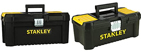 Stanley STST1-75518 Essential 16 Toolbox with Metal latches, Black/Yellow, Inch & STST1-75515 Low Essential Tool Box, Black/Yellow, 12.5-Inch