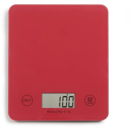 Balance de cuisine électronique Rouge - Capacité 5 kg - ml ou g DOM354RC - Gef-roy