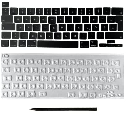Ersättningsknappar och gångjärn för MacBook Pro 13 tum 16 tum (2019–2020) A2141 A2251 A2289 DE-layout QWERTZ