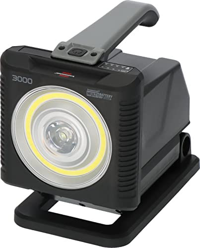 Brennenstuhl Professional Multi Battery LED Akku Handscheinwerfer HL 3000 / Arbeitsleuchte 1140 + 2160lm (20W, IP54, kompatibel mit 18V Akkus 10 verschiedener Hersteller, Engineered in Germany)