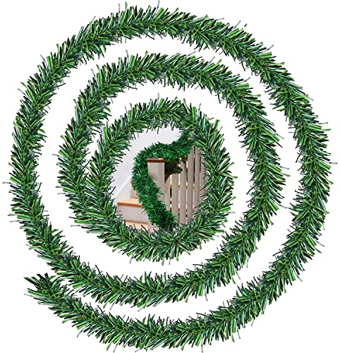 5M Tannengirlande Weihnachtsdeko, PVC künstliche Weihnachten Efeugirlande, Für Weihnachtsbaum Ornament Dekoration, Wasserdicht langlebig und nützlich,Flexibel einsetzbar im Innen- und Aussenbereich