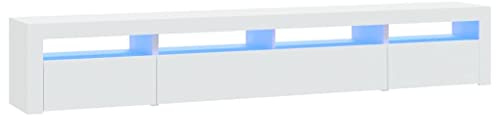 vidaXL TV-Schrank mit LED-Leuchten Weiß 240x35x40 cm