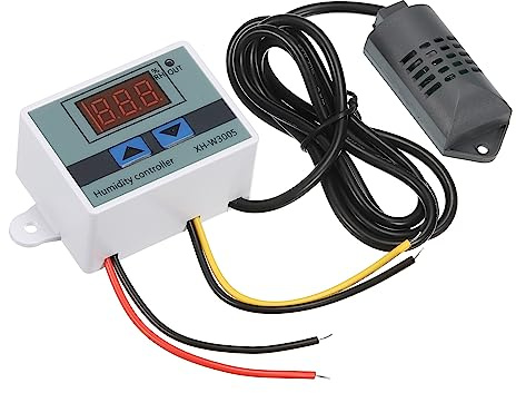 sourcing map 24V DC LED Digital Luftfeuchte Messgerät Sensor 0 bis 99% RH | Hygrometer Schalter Regler, XH-W3005, Für Treibhaus Haus Brauerei