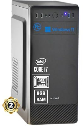 Pc Fisso i7 intel core Cpu fino a 3.90ghz, 8gb Ram, Ssd da 240gb, Wifi Incluso, Windows 11 Pro, Office 2019, Computer PC Desktop completo per ufficio,casa pronto all'uso