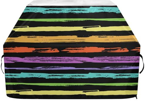 Grillabdeckungen, Oxford-Grillabdeckung für Weber, Brinkmann, Char Broil, wasserdicht, winddicht, reißfest, bunt gestreift, Gas-Grillabdeckung (165 x 63,5 x 114 cm)