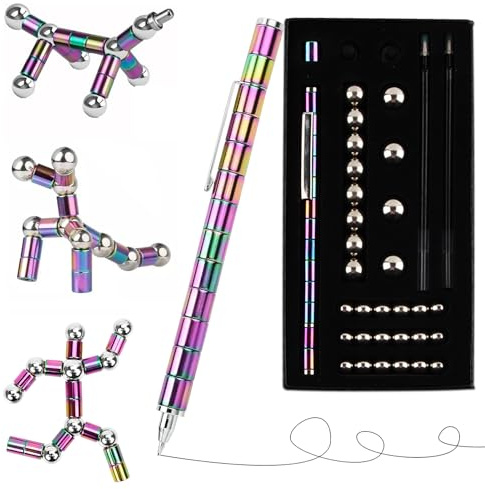 dellyy Fidget Pen, Boligrafo Multifuncion, Bolígrafo Regalo, Magnetic Pen, un Pequeño Regalo para Aliviar el Estrés