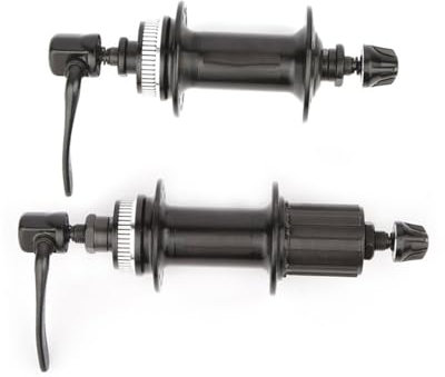 TAIGUHUI Sgancio Rapido Bici Mountain Bike Disc Brake Hub 32 Holes Center Lock Hubs with Quick Release for 8/9/10 Speed Bicycle Parts Perno Ruota Posteriore MTB(Material:Front And Rear)