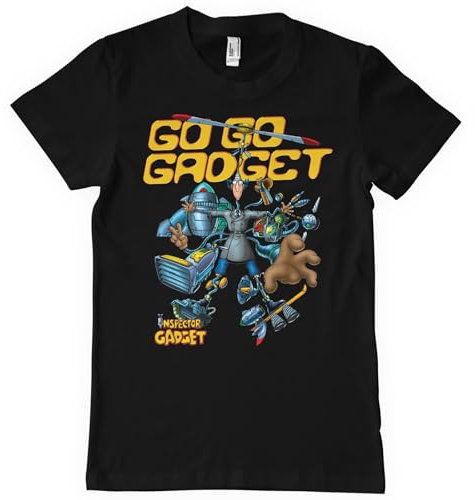 Inspector Gadget Licenciado Oficialmente Camiseta para Hombre (Negro), XX-Large